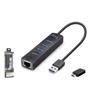 iETOP RJ4503 USB Type-C 3.2 Gen1 Combo Anahtarlı Hub Gigabit LAN 4 Port 5 Gbps Siyah