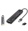 İetop iETOP HDX7897 USB Type-C 3.2 Gen1 Combo Hub Gigabit LAN 4 Port 5 Gbps Siyah Çevirici ve Konnektörler