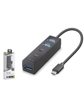 İetop iETOP TU0529 Type-C 3.2 Gen1 Hub 4 Port 5 Gbps 80 cm Siyah Çevirici Ve Konnektörler