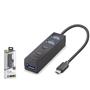 iETOP TU0529 Type-C 3.2 Gen1 Hub 4 Port 5 Gbps 80 cm Siyah