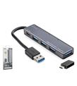 İetop iETOP TU360 USB Type-C 3.1 Gen1 Hub 4 Port 5 Gbps Gri Çevirici ve Konnektörler
