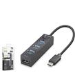 İetop iETOP TU329 Type-C 3.1 Gen1 Anahtarlı Hub 4 Port 5 Gbps Siyah USB Aksesuarları