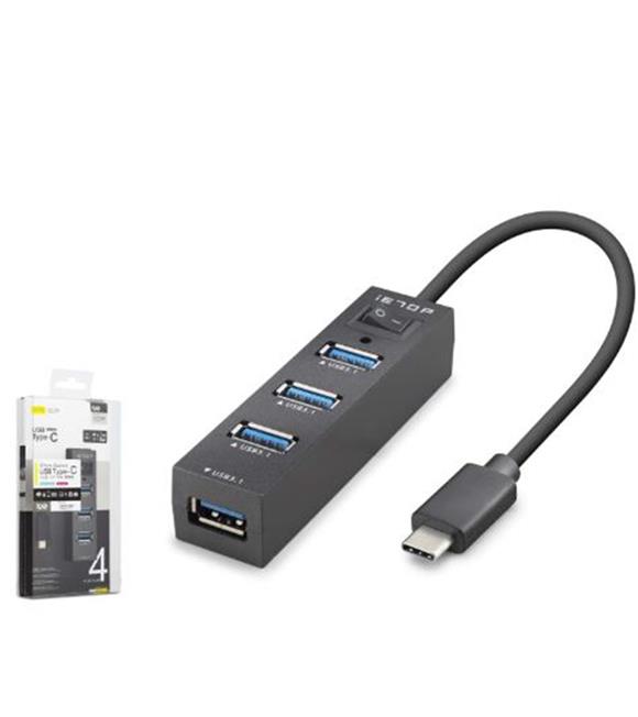 İetop iETOP TU329 Type-C 3.1 Gen1 Anahtarlı Hub 4 Port 5 Gbps Siyah USB Aksesuarları