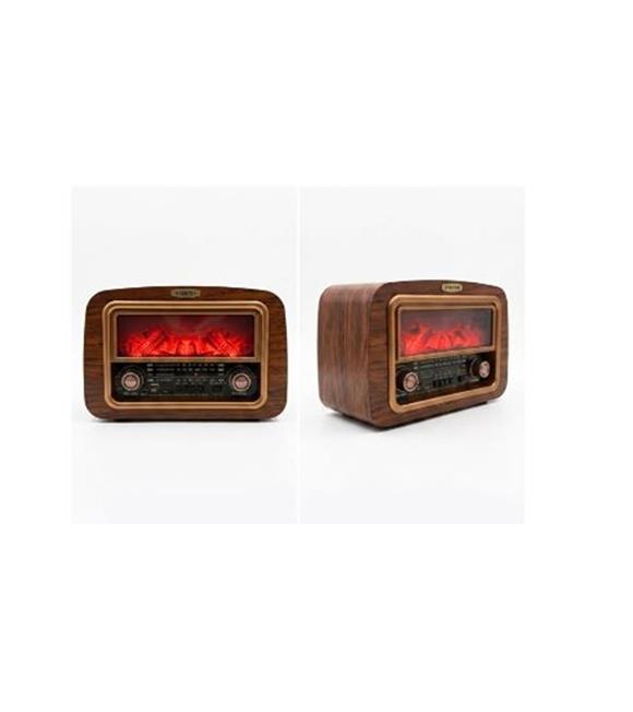 Everton Rt-742 Şömine Göstergeli Bluetooth Fm-Usb-Tf-Aux Şarjlı Nostaljik Radyo Bluetooth Hoparlör