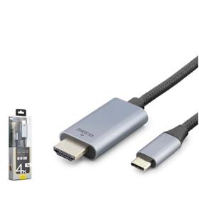 İetop iETOP TH03A Type-C to HDMI Görüntü Kablosu 4K 30 Hz Örgülü 1 m Gri Görüntü Aktarıcılar