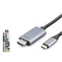 iETOP TH03A Type-C to HDMI Görüntü Kablosu 4K 30 Hz Örgülü 1 m Gri