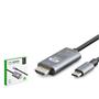 HADRON HDX7853 Type-C to HDMI Görüntü Kablosu 4K 30 Hz 1.8 m Gri