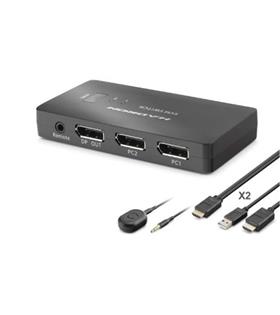 HADRON HDX1426 DisplayPort KVM Switch 2 Console USB Port 2 DisplayPort Siyah