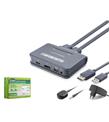 HADRON HDX1427 DisplayPort KVM Switch 2 Console USB Harici Butonlu Dahili Kablolu 2 DP Siyah Çevirici ve Konnektörler