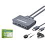 HADRON HDX1427 DisplayPort KVM Switch 2 Console USB Harici Butonlu Dahili Kablolu 2 DP Siyah