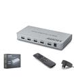 HADRON HDX1436 HDMI Quad Multi Viewer Kumandalı 4 Giriş 1 Çıkış Gri HDMI Switch ve Çoklayıcı
