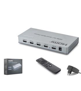 HADRON HDX1436 HDMI Quad Multi Viewer Kumandalı 4 Giriş 1 Çıkış Gri Hdmı Switch Ve Çoklayıcı