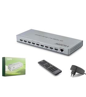 HADRON HDX1438 HDMI Multi Viewer Network Kontrollü Kumandalı 4K 30 Hz 8 Giriş 1 Çıkış Gri Hdmı Switch Ve Çoklayıcı