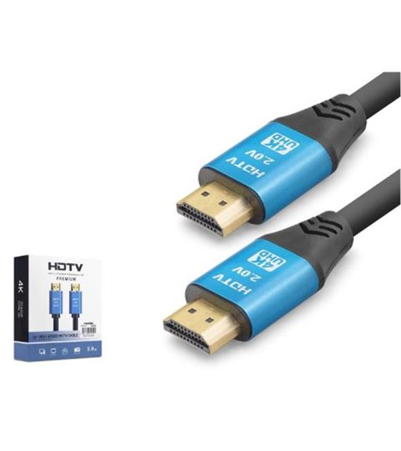Hadron NODAR ND4052 HDMI 2.0 Kablo 4K 60 Hz OD 8.0 mm 5 m Siyah Mavi Görüntü Aktarıcılar
