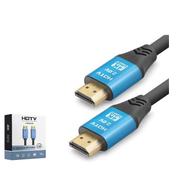 Hadron NODAR ND4053 HDMI 2.0 Kablo 4K 60 Hz OD 8.0 mm 10 m Siyah Mavi Görüntü Aktarıcılar