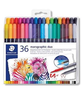 Staedtler Steadtler MarsGraphic Duo Fırçalı keçeli Kalem 1.0-6.0mm 36 lı Keçeli Kalemler