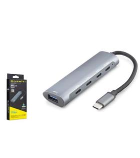 Hcs HADRON HDX7895 Type-C 3.2 Gen2 PD Hub 5 Port 10 Gbps 100W Gri Çevirici Ve Konnektörler