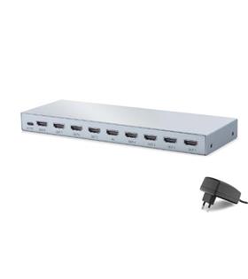 HADRON HDX1430 HDMI Splitter EDID 4K 60 Hz 1 Giriş 8 Çıkış Gri Hdmı Switch Ve Çoklayıcı