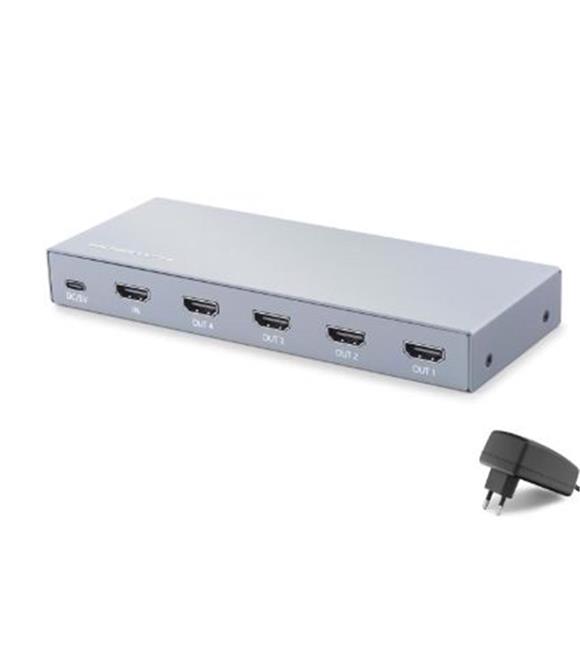 HADRON HDX1429 HDMI Splitter EDID 4K 60 Hz 1 Giriş 4 Çıkış Gri HDMI Switch ve Çoklayıcı