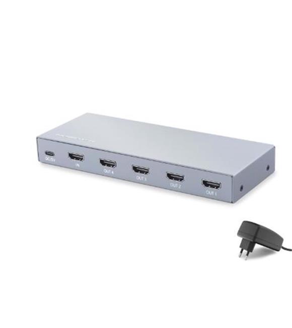HADRON HDX1432 HDMI Splitter EDID 8K 60 Hz 1 Giriş 4 Çıkış Gri HDMI Switch ve Çoklayıcı