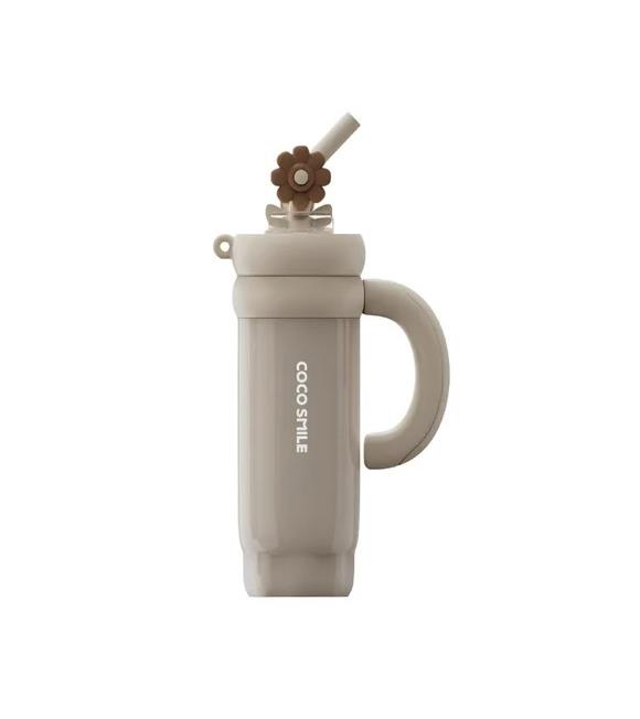 Vagonlife Cocosmile CS-8826 950ml Pipetli Bej Rengi Çelik Termos Mataralar