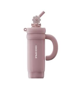 Vagonlife Cocosmile CS-8826 950ml Pipetli Pembe Çelik Termos Mataralar