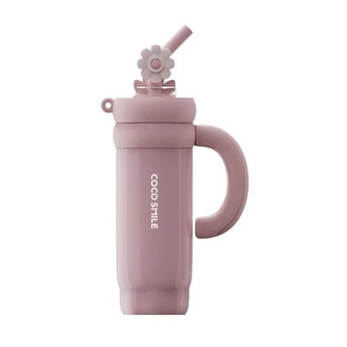 Vagonlife Cocosmile CS-8826 950ml Pipetli Pembe Çelik Termos Okula Dönüş Kampanyası Mataralar