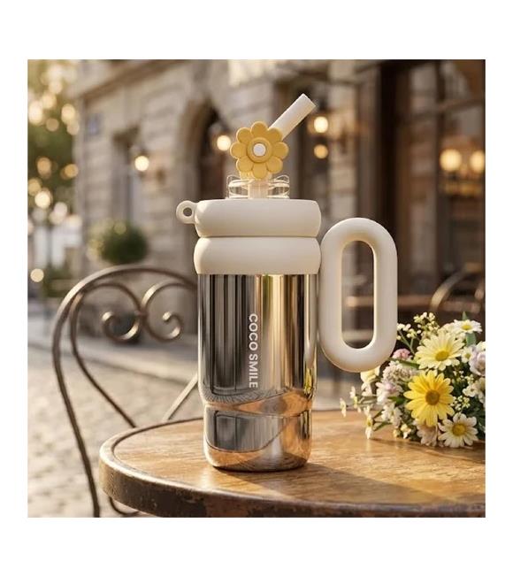 Vagonlife Cocosmile CS-8827 760ml Pipetli Gümüş Çelik Termos