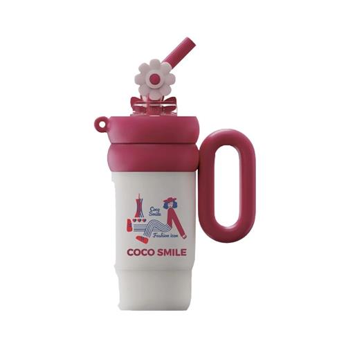 Vagonlife Cocosmile CS-8827 760ml Pipetli Pembe Çelik Termos Okula Dönüş Kampanyası Termos Matara