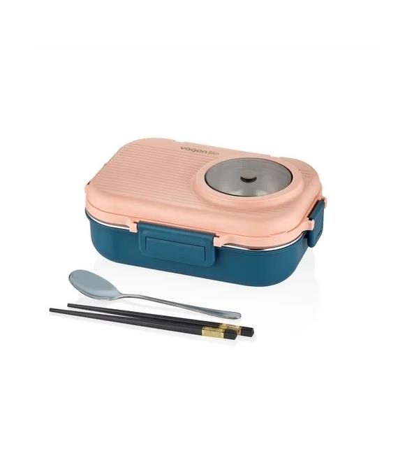 Vagonlife BL70100 900ml Pembe Çelik Beslenme Kutus Beslenme Çantaları