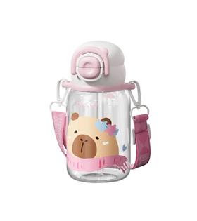 Vagonlife Diller D2582 650ml Çift Kullanım Pipetli Askılı Pembe Tritan Matara Mataralar