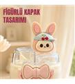 Vagonlife Diller D9363 490ml Çift Kullanım Pipetli Askılı Pembe Çelik Termos