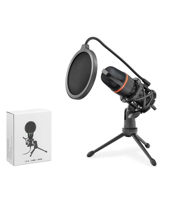 HADRON ME4USB Gaming Tripod Mikrofon Pop Filtreli Type-C 48kHz 16Bit Siyah