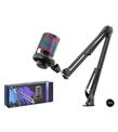 HADRON ME6S35B Gaming RGB Mikrofon Seti Boom Mikrofon Kolu Type-C 192kHz 24Bit Siyah