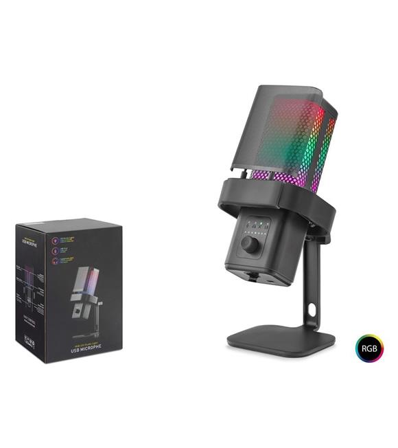 HADRON M6B Gaming RGB Masaüstü Mikrofon Type-C 192kHz 24Bit Siyah