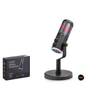 HADRON SU8 Gaming RGB Masaüstü Mikrofon DSP Gürültü Önleme Echo Type-C Siyah Elektronik