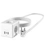 S-link PRZ04 4 Soketli 2 USB 1 Type-C PD20 2M 306 Joule Tam Bakır Küp Beyaz Akım Korumalı Priz