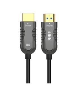 Hytech S-link SL-HM8K050 HDMI TO HDMI 50m v2.1 8K60 HZ 4K 120HZ Fiber Kablo Elektronik