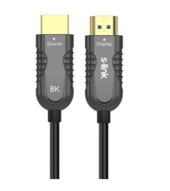 S-link SL-HM8K020 HDMI TO HDMI 20m v2.1 8K60 HZ 4K 120HZ Fiber Kablo Görüntü Aktarıcılar
