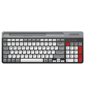 Everest KB-88 RUBY Beyaz-Gri 2.4G+BT1+BT2 Çoklu Cihaz Bağlantılı Q Kablosuz klavye Avantaj Günleri