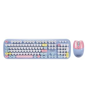 Everest KM-6284 WHISKER Renkli Tuşlu Mavi Kablosuz Q Klavye + Mouse Set Klavye,Mouse Set