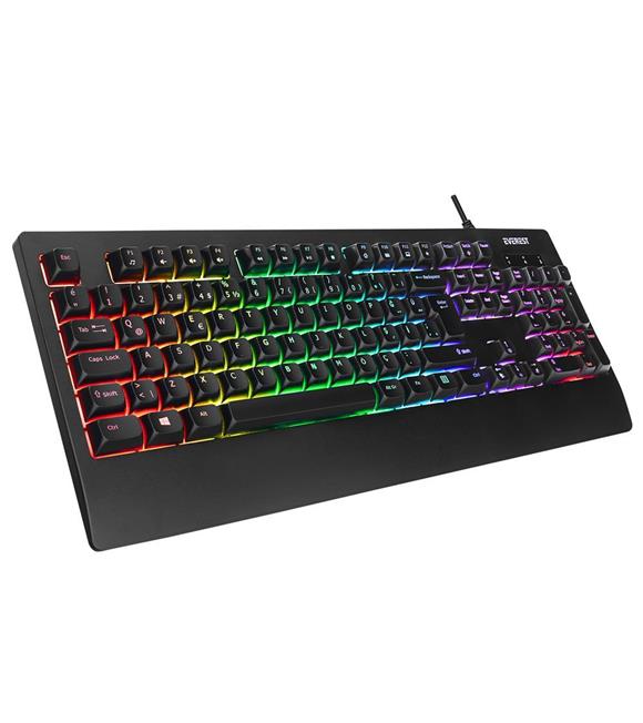 Everest KB-93 Siyah USB Rainbow Aydınlatmalı Q Membrane RGB Klavye