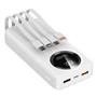 S-link IP-G220 20000mAh PD20W+QC3.0 Dahili Kablolu Beyaz LCD Taşınabilir Pil Şarj Cihazı Powerbank