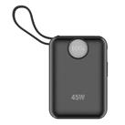 S-link G450 20000mAh PD45W+QC3.0 Dahili Kablolu Siyah LCD Taşınabilir Pil Şarj Cihazı Powerbank