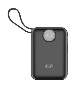 S-link G450 20000mAh PD45W+QC3.0 Dahili Kablolu Siyah LCD Taşınabilir Pil Şarj Cihazı Powerbank Taşınabilir Şarj Cihazları
