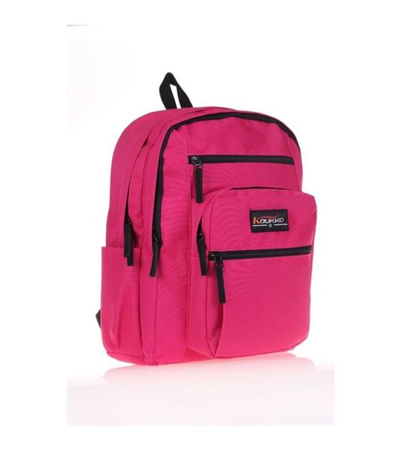 Kaukko Sırt Çantası Full Pocket Fuşya K1434 Okul Çantaları