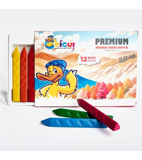 Pigui Jumbo Mum Boya 12 Renk Pgjmb-01 Mum Boyalar
