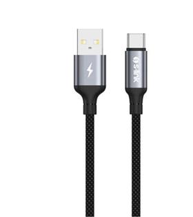 S-link Armor UC-01 12W 1.2m USB to Type-C PD Örgülü Metal Başlıklı Siyah Hızlı Şarj Kablosu Elektronik