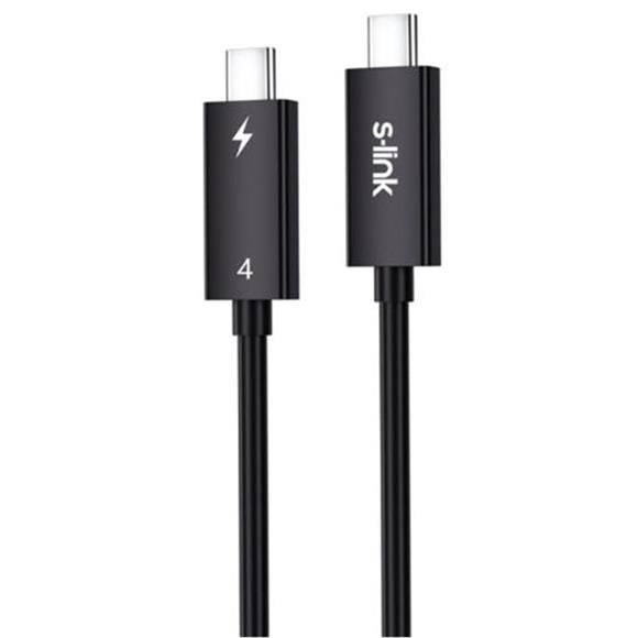 S-link SL-TC401 Thunderbolt 4.0 1m 8k 60Hz PD100W TypeC to TypeC 40Gbps Hızlı Data Kablosu
