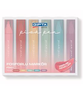 Gipta Gıpta Fosforlu Markör Pickpen 6 Lı Set F1557 Ofis Ve Kırtasiye